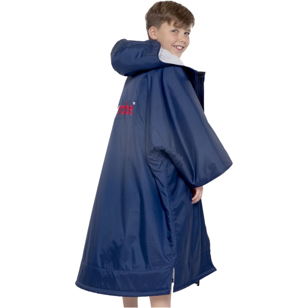 2026 Dryrobe Junior Advance Short Sleeve Changing Robe V3KSS - Navy Blue / Grey
